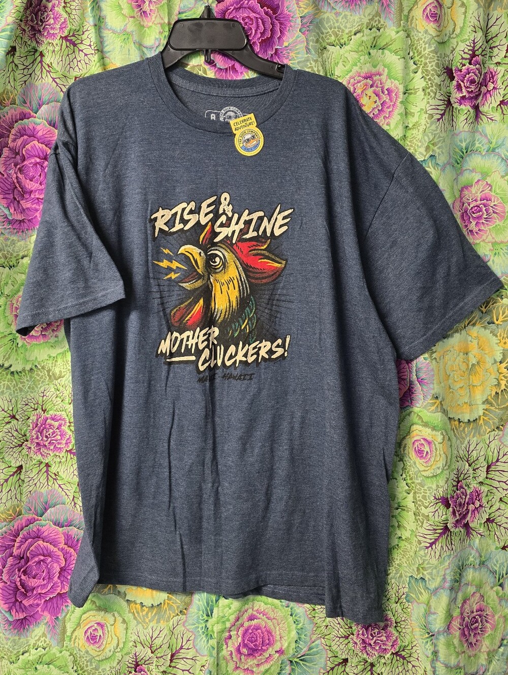 Rise & Shine Cluckers Graphic Tee - Heather Dark Gray Maui Hawaii